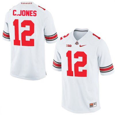 Ohio State Buckeyes Men's Cardale Jones #12 White Authentic Nike College NCAA Stitched Football Jersey PB19R50DC
